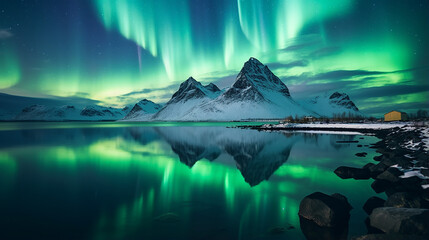 beautiful Aurora Borealis or northern phenomenon