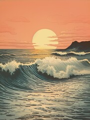 Nostalgic Seaside Art Prints: Rhythm of the Waves