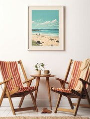 Nostalgic Seaside Art Prints: Vintage Serene Beach Days
