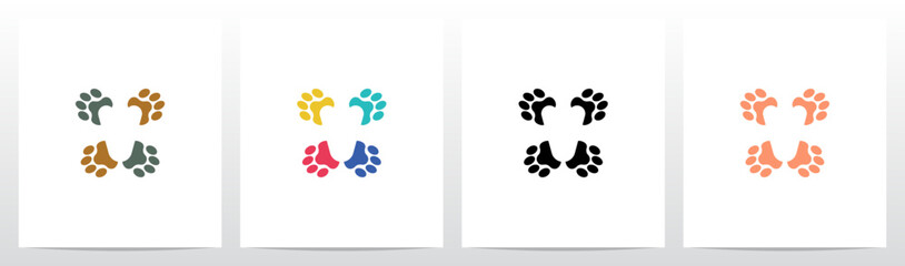Paws With Negative Space Letter In The Middle Logo Design V