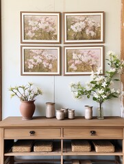 Organic Garden Artistry: Fresh Spring Blossom Prints & Vintage Landscape Motifs for Farmhouse Chic