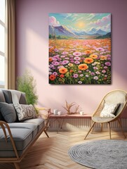 Organic Valley Wall Decor: Blossoming Meadows Vintage Painting