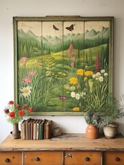 Vintage Organic Meadow Life: Organic Valley Wall Decor by Immersive Paintings