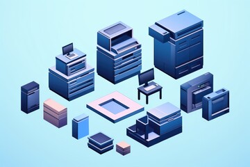 Office photocopier   icon in 3D style