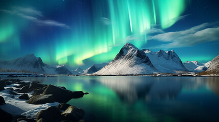 beautiful natural landscape in northern under mountains