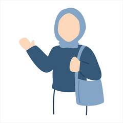 faceless talking woman with hand gesture