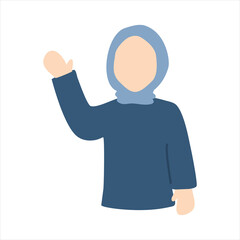 Faceless women Hijab Style illustration
