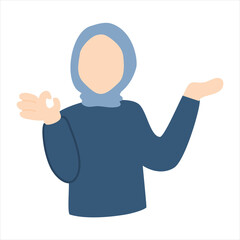 Hijab woman gesturing okay illustration