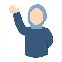 Muslim Woman Waving Her Hand illustration