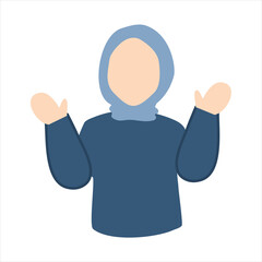 Muslim Women Faceless Character Illustration