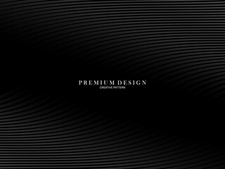 Abstract futuristic dark black background with waving design. Realistic 3d wallpaper with luxurious flowing lines. Elegant background for posters, websites, brochures, cards, banners, apps etc.
