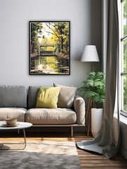 Peaceful Riverside Reflections - Capturing the Nostalgic Calm of Riverbanks Wall Art