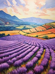 Provence Lavender Art: Vintage Landscape Delights on Canvas
