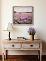 Provence Lavender Fields: Vintage Painting Art with Captivating Fragrant Flair