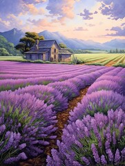 Provence Lavender Art: Captivating Landscape Visions Overflowing with Aromatic Charm and Breathtaking Field Painting Collections