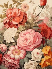 Retro Vintage Floral Designs and Classic Landscape Renderings: Captivating Cottage Aesthetic Wall Art