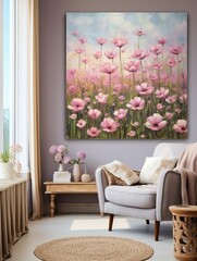 Time-Honored Field Painting Techniques: Retro Vintage Floral Landscape Wall Decor