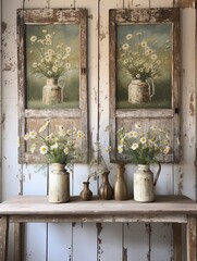 Rustic Barnyard Paintings: Vintage Elegance Embodied in Wildflower and Farmhouse Details