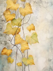 The Rustic Dance: Capturing Grape Leaves in the Wind - Vineyard Wall Art