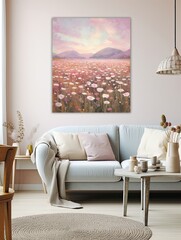 Wildflower Fields Canvas Print: Textured Rustic Vintage D�cor with a Modern Twist