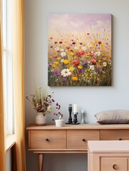 Wildflower Impressions: Modern Textured Canvas Print Decor for Stunning Wall Art