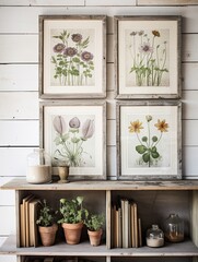 Time-Worn Garden: Antique Charm and Rustic Wildflower Illustrations