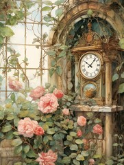 Time-Worn Garden Illustrations: Vintage Garden Days Wall Art
