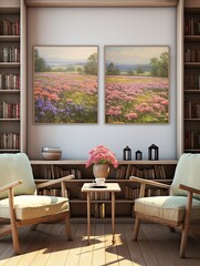 Vintage Wildflower Landscapes: Timeless Impressionist Collections for Rustic Decor Masterpiece Wall Art.