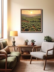 Timeless Tuscan Landscape Prints: captivating wall art featuring serene olive groves under the Tuscan sun.