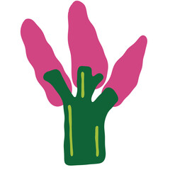 Minimal Abstract breakfast food art in green pink black color theme