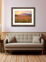 Tranquil Prairie: Vintage Art Prints of Panoramic Wildflower Landscapes