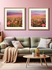 Tranquil Prairie Art Prints: Vintage Painted Wildflower Fields