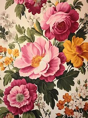 Vintage Countryside Blossom: Retro Floral Inspiration and Vintage Painting