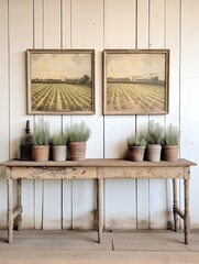 Vintage Oceanfront Canvases: Farmhouse Seaside Vintage Painting Collection