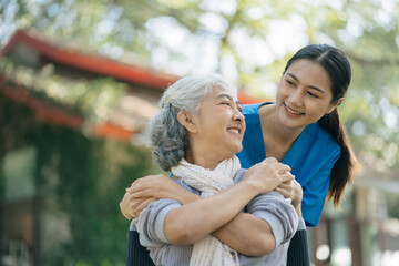 Fototapeta premium Nurse takes care of elderly patients.
