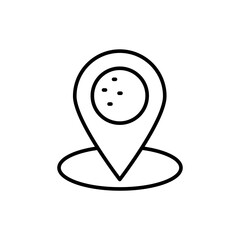 Golf location outline icons, minimalist vector illustration ,simple transparent graphic element .Isolated on white background