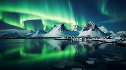 aurora borealis Lofoten island Norway northern light