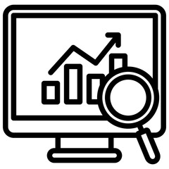 Performance Analytics black outline icon, related to financial strategy.