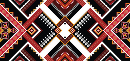 Geometric Ethnic Patterns. American, African,Western, Aztec, motif Navajo, and bohemian pattern styles. designed for background,wallpaper,print, carpet,wrapping,tile,salong, batik.vector illustration