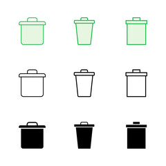 Trash icon set. trash can icon. delete icon vector. garbage