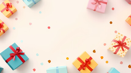 Gift box background with copy space for Christmas gifts, holidays or birthdays