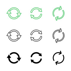 Refresh icon set. Reload icon vector. Update icon.