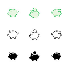 Fototapeta premium Piggy bank icon vector. piggy money icon