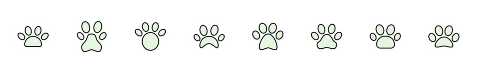Obraz premium Paw icon set. paw print icon vector. dog or cat paw