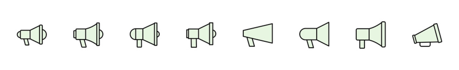 Megaphone icon set. Loudspeaker icon vector.