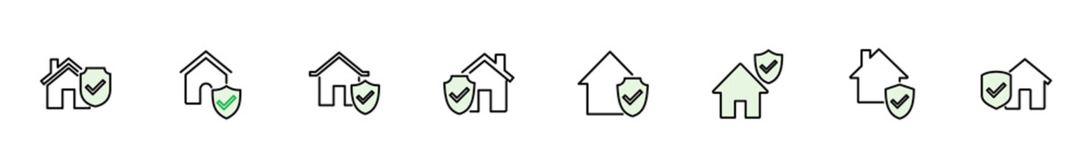 House insurance icon set. house protection icon.