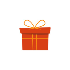 Valentines day element design. Valentine flat symbol- gift box . Holiday of love in cute style. Stock vector illustration