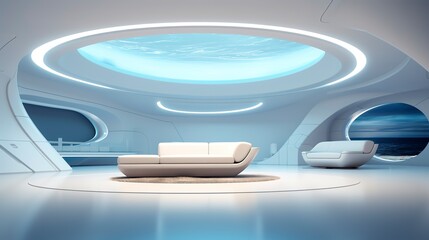 interior design for futuristic modern illustration