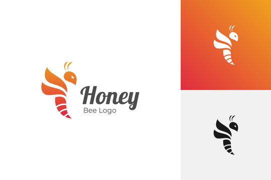 bee animals logo icon design, honey bee silhouette graphic symbol