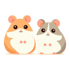 ハムスターのベクターイラスト、ゴールデンハムスター、ジャンガリアンハムスター、かわいい